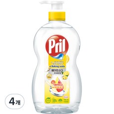 프릴 베이킹소다 주방세제 퓨어 레몬, 700ml, 4개