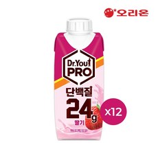 오리온_닥터유프로 드링크 단백질_딸기맛_250mLX12팩, 250ml