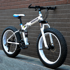 바퀴두꺼운자전거 팻자전거 풀샥 MTB 산악용 오프로드 mtb 다운힐, 30단, 24인치, 화이트