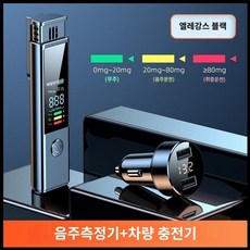 음주측정기 휴대용 음주단속기 비접촉 알콜농도 측정기, B. 플래그십+차량충전기 야간 와인테스트 음성방송, 1개