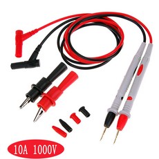 범용 디지털 멀티미터 프로브 테스트 리드 필러 와이어 케이블 펜 팁 1000V 20A 10A, [02] 10A With clip, 1개