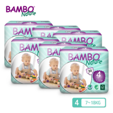 밤보네이처 밤보네이처 기저귀 4단계 맥시 밴드형 6팩(30Px6팩) 1Box, one color free