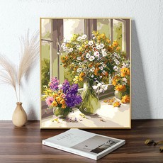 DIY 명화 유화 그림 그리기 세트 로맨틱 전원 집콕 색칠하기 취미 키트, 50X65