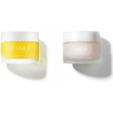 【세트 구매] FEMMUE (화뮤) 뷰티 클렌징 밤 [클렌징 클렌저] 일본 정품 네로리 & 로즈 워터 슬리핑 마스, 1, 단일상품