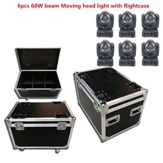 LED 스팟 이동 헤드 라이트 DJ 컨트롤러 LED 램프 라이트 60W RGBW 4 인 1 스팟 빔 미니 LED 이동 헤드 라, [04] 6X 60W with case, [01] EU 플러그, 01 CHINA_04 AU 플러그