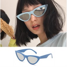 복고 개성 캣츠 선글라스 여 화이트 테두리 스타일링 메쉬 레드거리 삼각 점프디 바