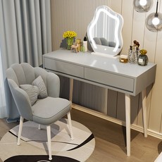 남쪽나무 수납 화장대 화장대 세트 (거울 포함), A02+LED 거울+의자(A), 100cm