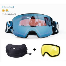  스키고글 안경병용 오토바이 주간야간 스포츠 자전거 선글라스 남성 여성용 벡터 소형 프레임 프린트 스트랩 교체 가능한 마그네틱 렌즈 uv400 김서림 방지 눈 안경, 05n 렌즈 케이스 