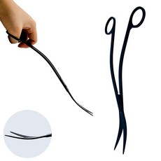 물멍 프리미엄 수초 가위 25cm 웨이브 블랙 스테인리스 수초전용 트리밍 가위 웨이브형 검정, 1개