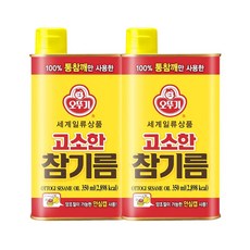 오뚜기 고소한 참기름 캔, 350ml, 2개