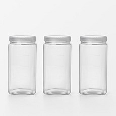 JAJU 심플 냉장고 수납 사각 용기세트_880ml 3p, 1개