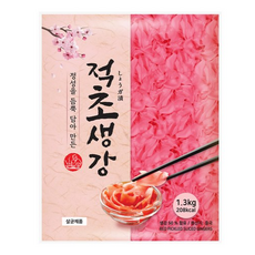 이엔 초생강 적색 슬라이스 장아찌, 1.3kg, 1개