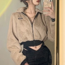 메이리앤 퍼자켓 연말룩 밍크 크롭 자켓