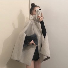 에이쇼룸 여성 울 망토 케이프 자켓 코트_LS