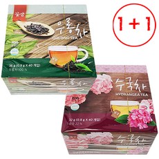 루띠에 [ 1+1 꽃샘 수국차+우롱차 40T ], 40개입