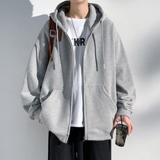 [모로엠] 남녀공용 루즈핏 베이직 후드 집업 ON-JKA-QWFFWRCJ