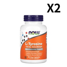 나우푸드 L-타이로신 750mg 베지 캡슐, 90정, 2개