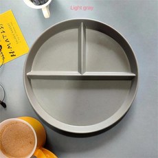 휴대용 원형 디너 플레이트 내구성 주방 웨이브 오븐 환경 친화적 식사, 5. Light Grey