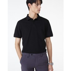 23SS [populet]블랙 단색 면혼방 반팔카라티셔츠 WHTS3B891BK