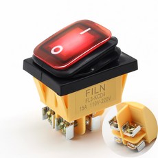 유량센서 펌프 LED 장착 자동 보트 해양 토글 로커 스위치 온 오프 30A 250V 헤비, Screw foot Red, 1개