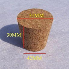 원추형 유리 병 마개 홈 브루 와인 플러그 맥주 오크 코르크 푸딩 용기 나무 뚜껑 캡 키퍼 8 50mm, 51x42x30MM, 1개