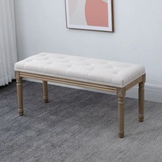 침대스툴 엔틱 보조 벤치쇼파 베드벤치 인테리어 소파 유럽, 베이지 100cm
