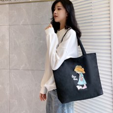  시크홈 에코백 여성 캔버스 무지 숄더백  상품 이미지