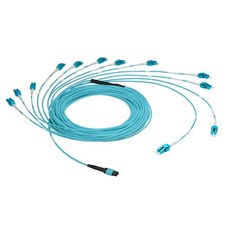 MPO/MTP 24C 암 트렁크 케이블-10x LC 이중 트렁크 하네스 MM OM3 풀링 아이 포함, 03 24C MTP To 10xLC 15M