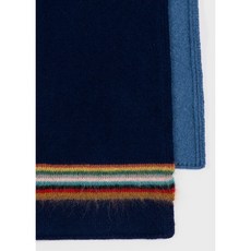 Paul Smith Signature Stripe Lambswool-Mohair Scarf M1A-151AB-L563-47-0 Navy