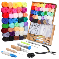 초급 양모세트 40색 양모 DIY 펠트 도구키트 입문용 세트, 1개
