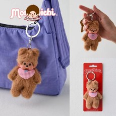 몬치치 Monchhichi 베어치치 인형 열쇠고리 키링 키홀더 키체인, 1개, Brown