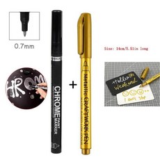 Haile 미러 마커 액체 펜 세트 실버 크롬 DIY 아트 수지 페인트 마감 금속 공예품 Pe, 06 Marker Set -0.7mm C