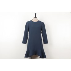 (BLUE POPS)블루팝스 청록 밑단 프릴 뒷지퍼 원피스(S)