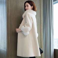 하프 털 칼라 외투 여자 부드러운 인조 모조밍크 코트 23X728