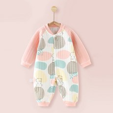 베베니즈 유아용 풀스냅 큐트패턴 라운드 우주복