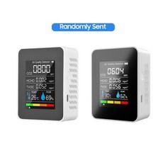 미세먼지측정기 실내 공기질 모니터 포름알데히드 HCHO TVOC 테스터 LCD 온도 습도 알람 CO2 계량기 5 in 1, 1개