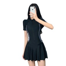 NexAura 넥스오라 실내 수영복 반팔 여자 래쉬가드 원피스 수영복