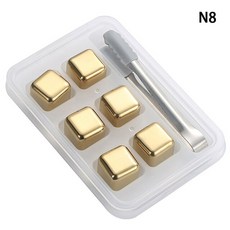 위스키 칠링 스톤 아이스 큐브 스테인레스 스틸 재사용 가능한 와인 냉각 금속 파티 바, 08=N8, 1개
