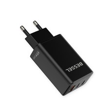 바셀 GaN 65W PD3.0 PPS 65W 초고속 미니 3포트 멀티 충전기 블랙, 1개