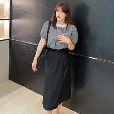랩치마 야오야오 빅사이즈 미디 랩 스커트