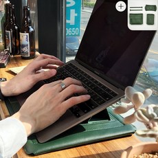 바이밸 맥북 에어 프로 삼성 엘지 아수스 레노버 노트북 슬리브 가방 파우치, 짙은녹색