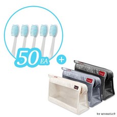 숙박업체 치약코팅 일회용치솔 50P 여행용 고급칫솔, 1개