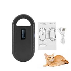 반려동물 리더 칩 트랜스폰더 스캐너 고양이 말 휴대용 마이크로칩, 1.black, 1개