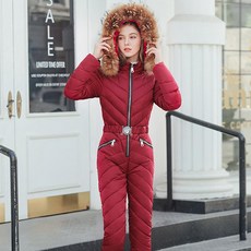 여성 스키 정장 캐주얼 따뜻한 샴 코튼 패딩 후드 자켓 지퍼 코트 스노우 보드 원피스 점프 슈트 Winter Tracksuit 2019|스노보드 세트|