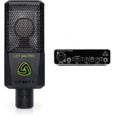 Lewitt XLR Condenser Microphone - LCT 240 PRO Pro Capsule 마운트 및 윈드실드검은색 포커스라이트 스칼렛 솔로 3세대 USB 오디오 인, Bundle with 2x2 USB audio inte