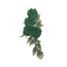 레이스원단 장미 자수 패치 꽃 스티커 1 개 의류 배지 바느질 패브릭 아플리케 12 색, 19 Style2 Green, 1개