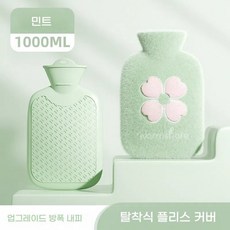 진루이 온수팩 보온물주머니 물리치료 찜질팩 1L, 민트