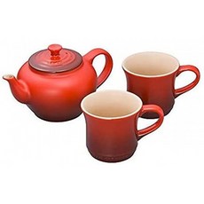 르 크루제(Le Creuset)티 포트 맥 세트 티 포트&amp;마구 SS체리 레드 3종 세트(일본 정규 판매품]690170