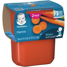 Gerber 2단계 어린이 식품 113g, 당근(Carrots), 226g, 1개