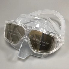 다이빙 마스크 무료 다이빙 표면 거울 고화질 김서림 방지 렌즈 스노클링 마스크 장비, 투명한 은색